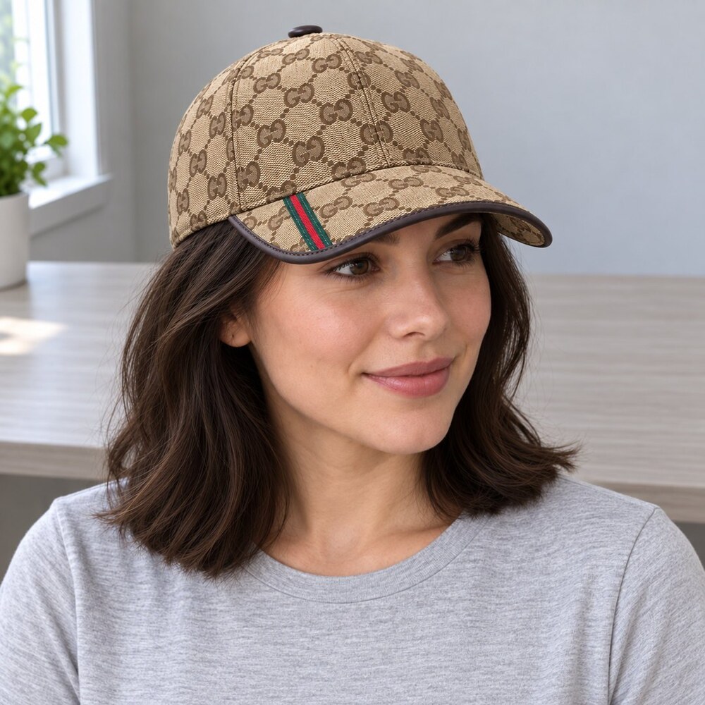 Gucci GG Cap with Striped Brim - Picture 2 of 6